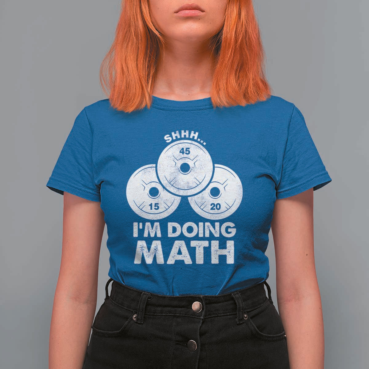 Funny Shhh I Am Doing Math Weightlifting Workout Training T Shirt For Women - Wonder Print Shop