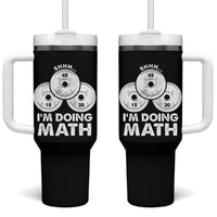 Funny Shhh I Am Doing Math Weightlifting Workout Training Tumbler With Handle - Wonder Print Shop