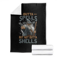 Outta Spells But Not Outta Shells Throw Blanket Funny Fantasy Meme - Wonder Print Shop
