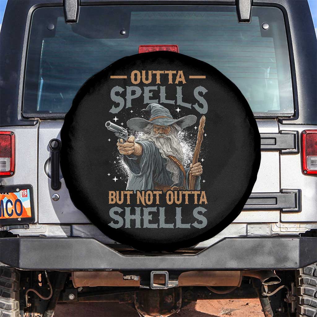 Outta Spells But Not Outta Shells Spare Tire Cover Funny Fantasy Meme - Wonder Print Shop