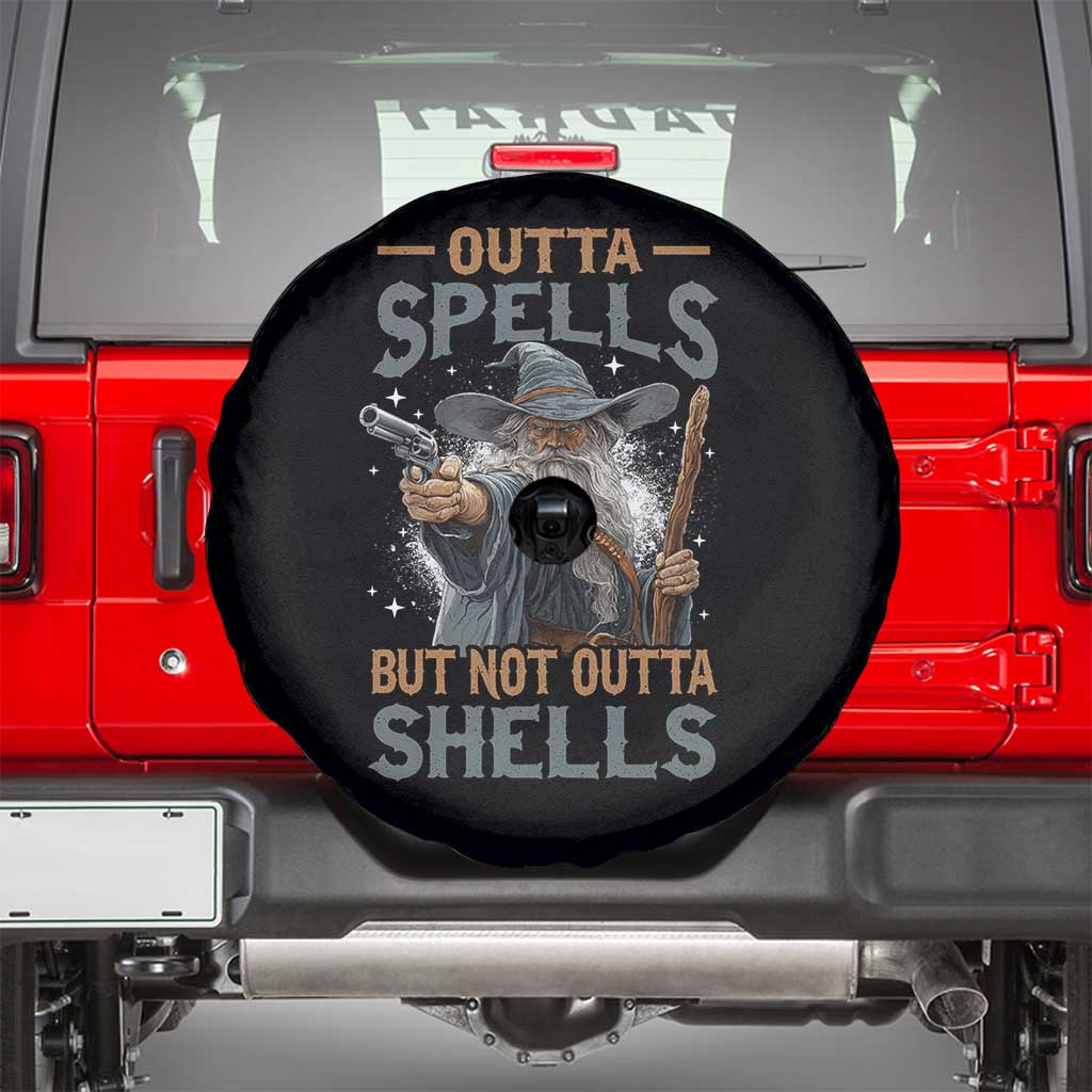 Outta Spells But Not Outta Shells Spare Tire Cover Funny Fantasy Meme - Wonder Print Shop