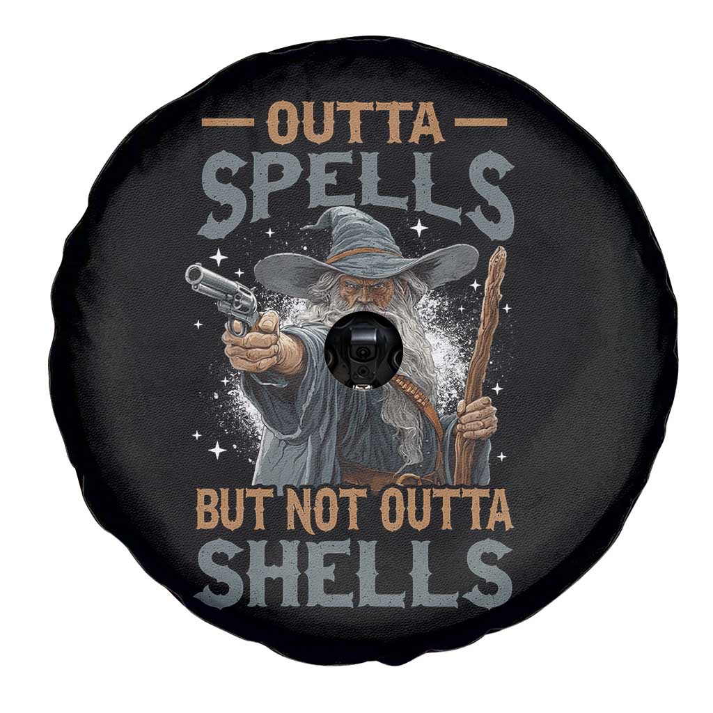 Outta Spells But Not Outta Shells Spare Tire Cover Funny Fantasy Meme - Wonder Print Shop