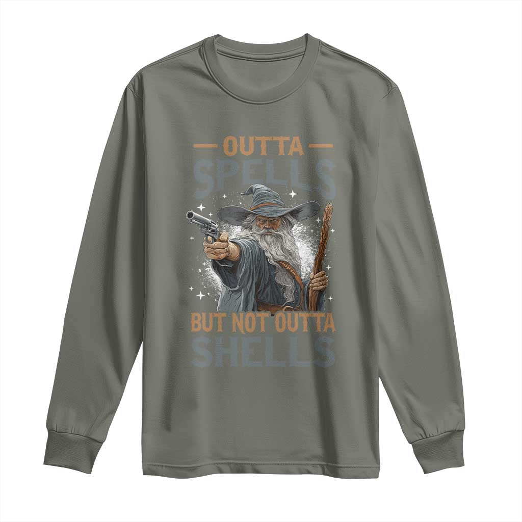 Outta Spells But Not Outta Shells Long Sleeve Shirt Funny Fantasy Meme - Wonder Print Shop