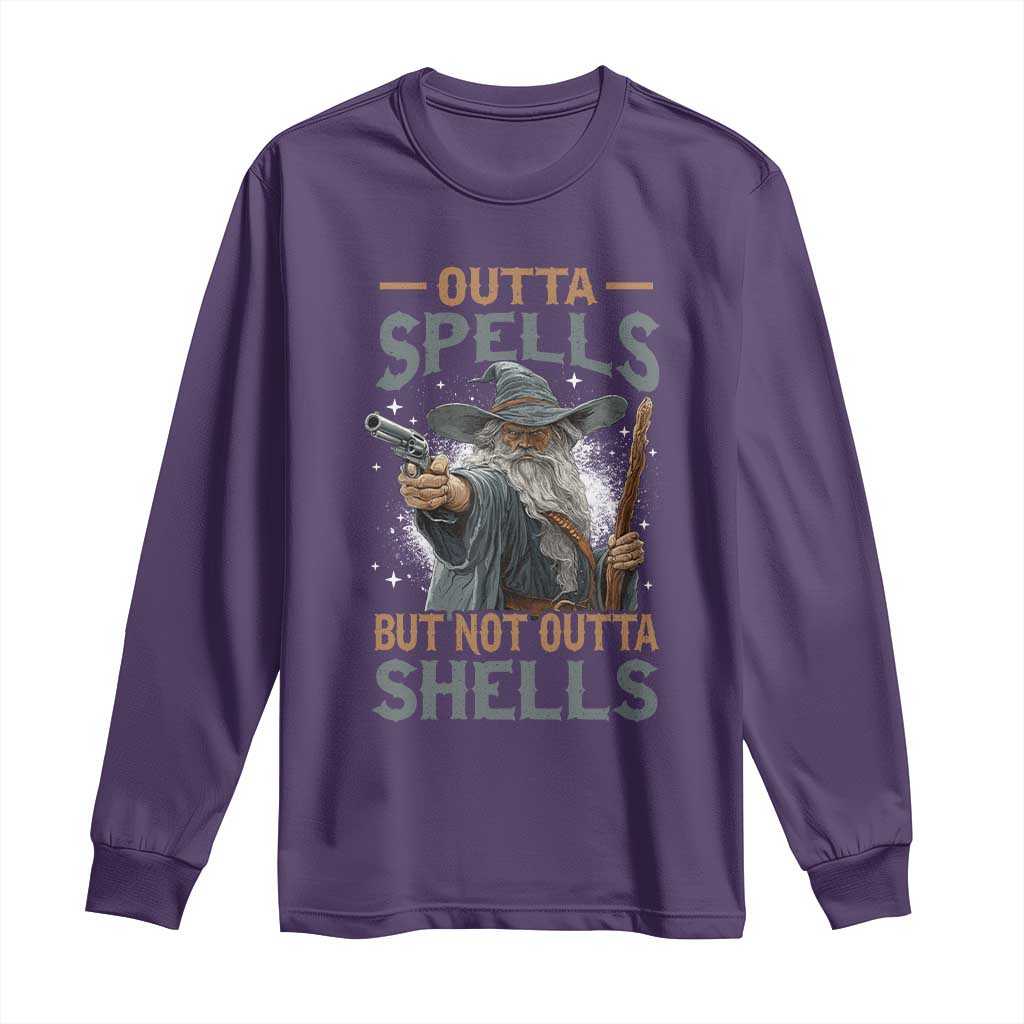 Outta Spells But Not Outta Shells Long Sleeve Shirt Funny Fantasy Meme - Wonder Print Shop