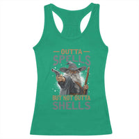 Outta Spells But Not Outta Shells Racerback Tank Top Funny Fantasy Meme - Wonder Print Shop