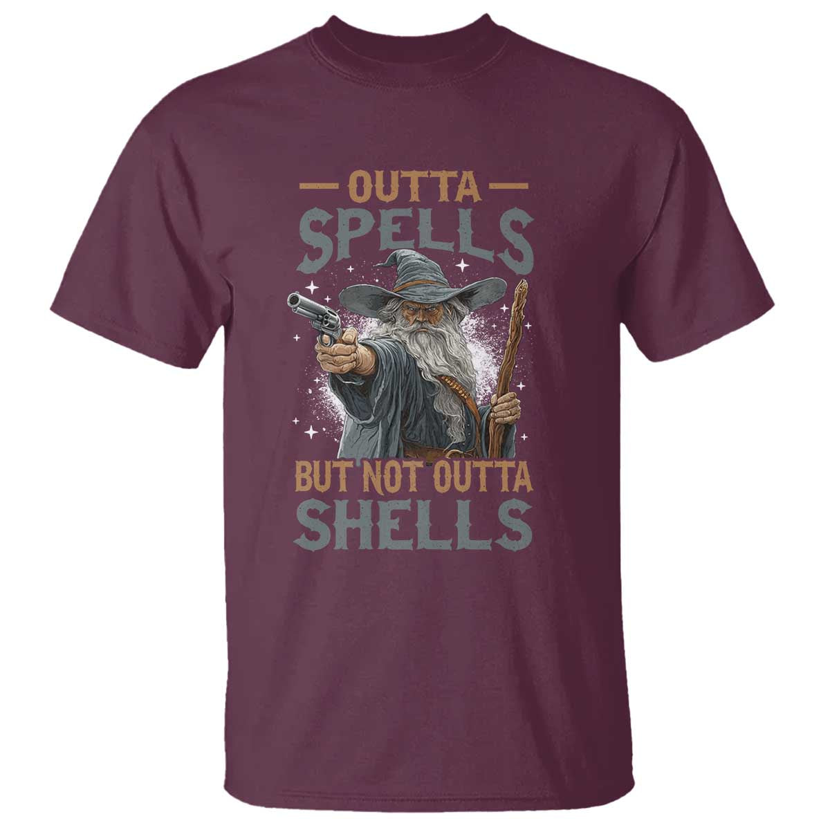 Outta Spells But Not Outta Shells T Shirt Funny Fantasy Meme - Wonder Print Shop