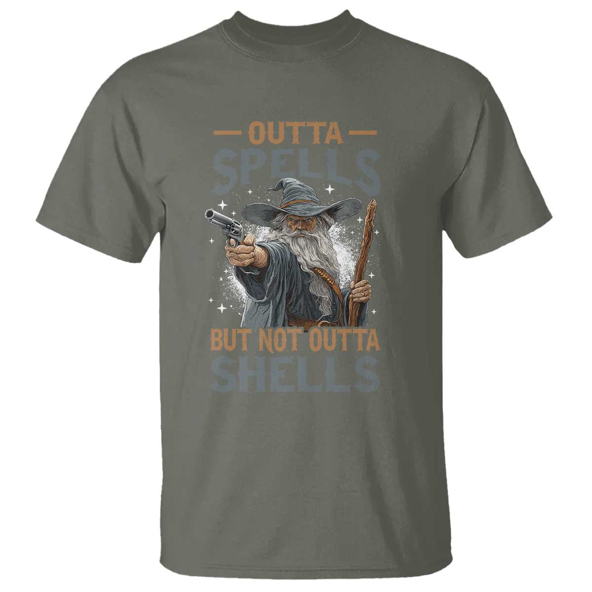 Outta Spells But Not Outta Shells T Shirt Funny Fantasy Meme - Wonder Print Shop