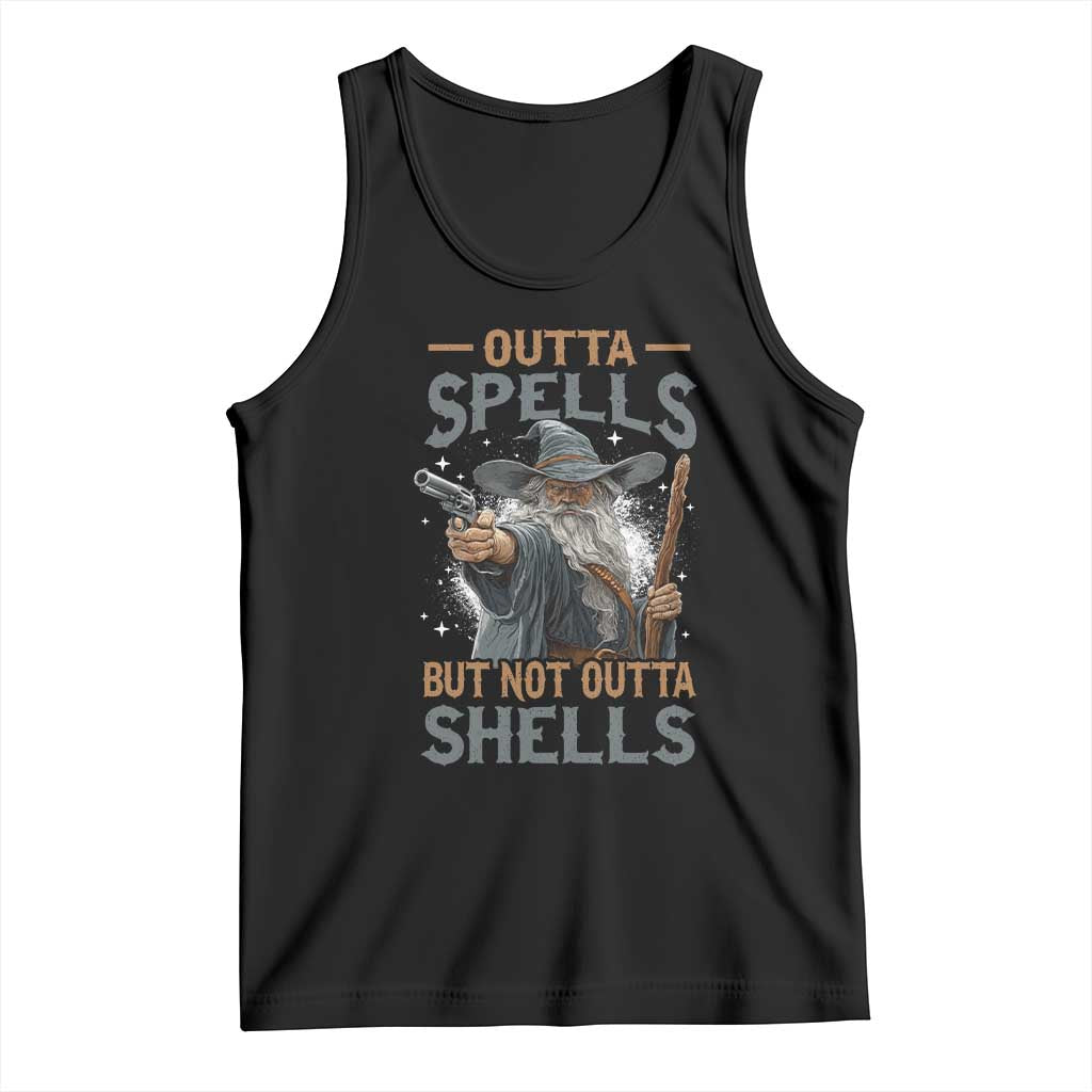 Outta Spells But Not Outta Shells Tank Top Funny Fantasy Meme - Wonder Print Shop