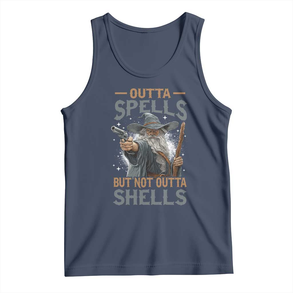 Outta Spells But Not Outta Shells Tank Top Funny Fantasy Meme - Wonder Print Shop