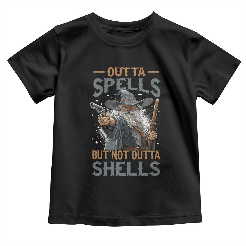 Outta Spells But Not Outta Shells Toddler T Shirt Funny Fantasy Meme - Wonder Print Shop
