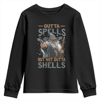 Outta Spells But Not Outta Shells Youth Sweatshirt Funny Fantasy Meme - Wonder Print Shop