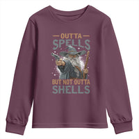Outta Spells But Not Outta Shells Youth Sweatshirt Funny Fantasy Meme - Wonder Print Shop
