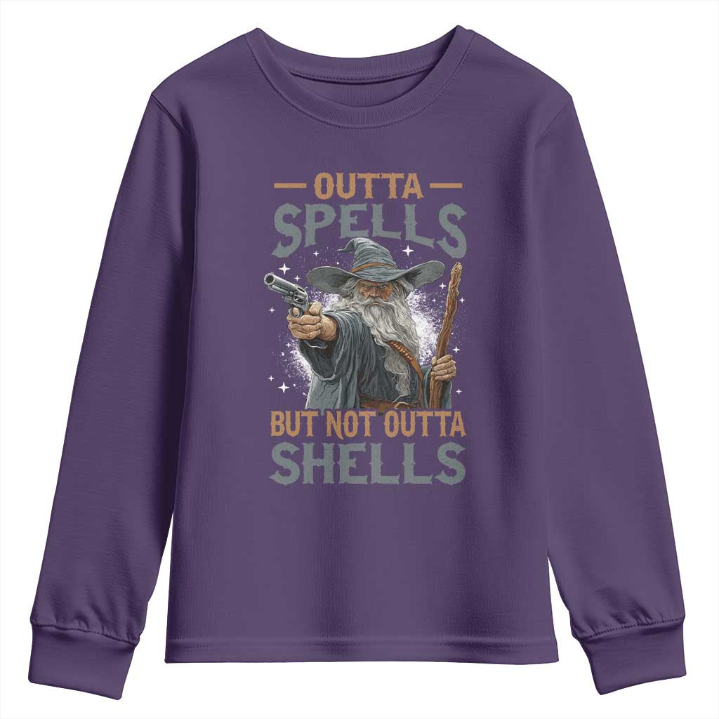 Outta Spells But Not Outta Shells Youth Sweatshirt Funny Fantasy Meme - Wonder Print Shop