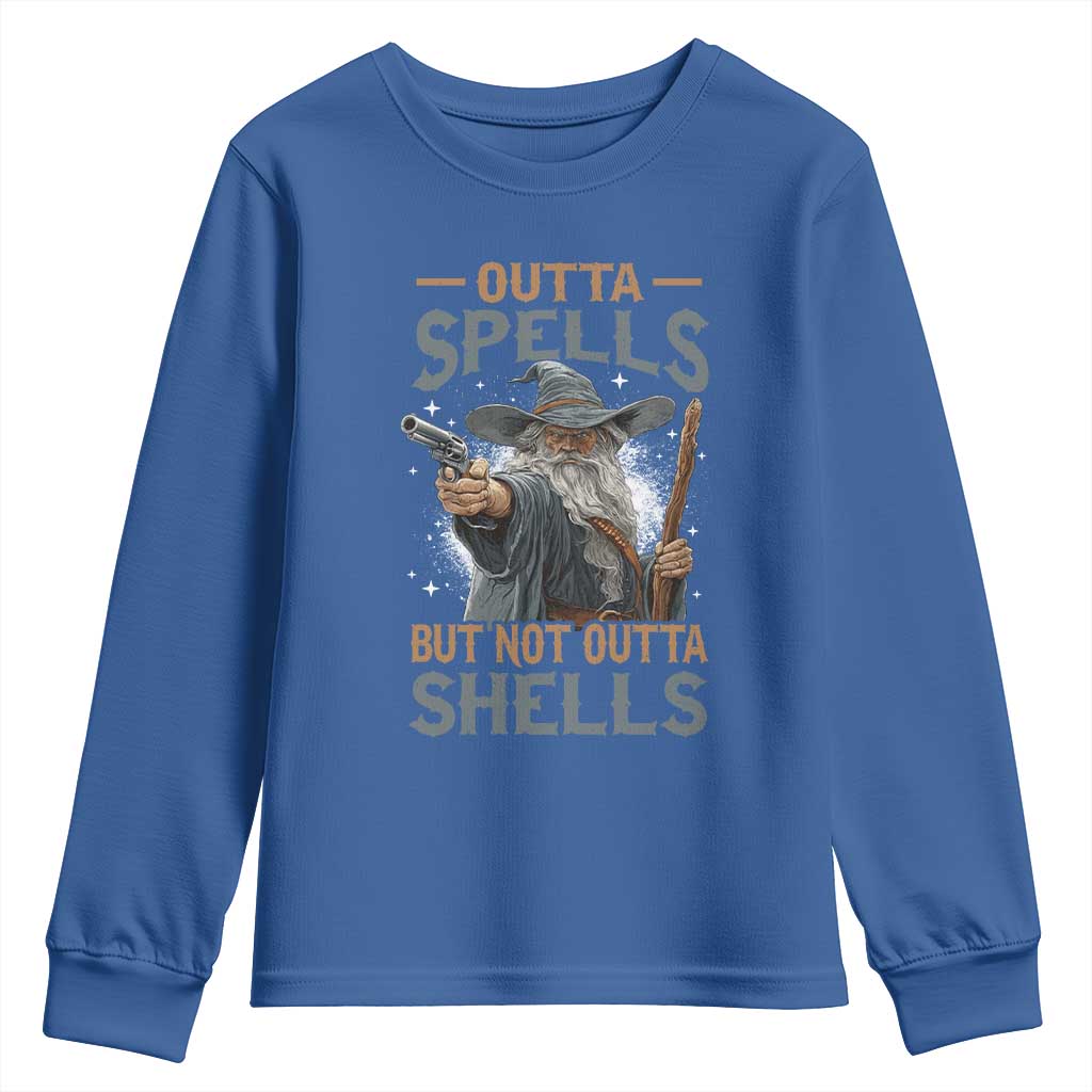Outta Spells But Not Outta Shells Youth Sweatshirt Funny Fantasy Meme - Wonder Print Shop