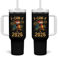 F Caw F 2026 Happy New Year Tumbler With Handle Funny Chicken Rooster - Wonder Print Shop
