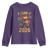F Caw F 2026 Happy New Year Youth Sweatshirt Funny Chicken Rooster - Wonder Print Shop