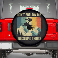 Funny Snowmobile Spare Tire Cover Don't Follow Me I Do Stupid Things Winter Sport - Wonder Print Shop