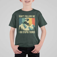 Funny Snowmobile T Shirt For Kid Don't Follow Me I Do Stupid Things Winter Sport - Wonder Print Shop