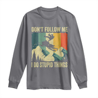Funny Snowmobile Long Sleeve Shirt Don't Follow Me I Do Stupid Things Winter Sport - Wonder Print Shop