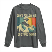 Funny Snowmobile Long Sleeve Shirt Don't Follow Me I Do Stupid Things Winter Sport - Wonder Print Shop