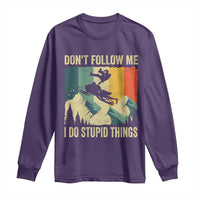 Funny Snowmobile Long Sleeve Shirt Don't Follow Me I Do Stupid Things Winter Sport - Wonder Print Shop
