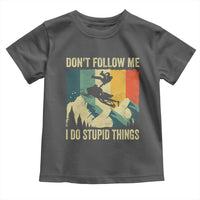 Funny Snowmobile Toddler T Shirt Don't Follow Me I Do Stupid Things Winter Sport - Wonder Print Shop