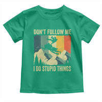 Funny Snowmobile Toddler T Shirt Don't Follow Me I Do Stupid Things Winter Sport - Wonder Print Shop