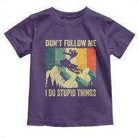 Funny Snowmobile Toddler T Shirt Don't Follow Me I Do Stupid Things Winter Sport - Wonder Print Shop