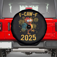 F Caw F 2025 Happy New Year 2026 Spare Tire Cover Funny Chicken Rooster - Wonder Print Shop