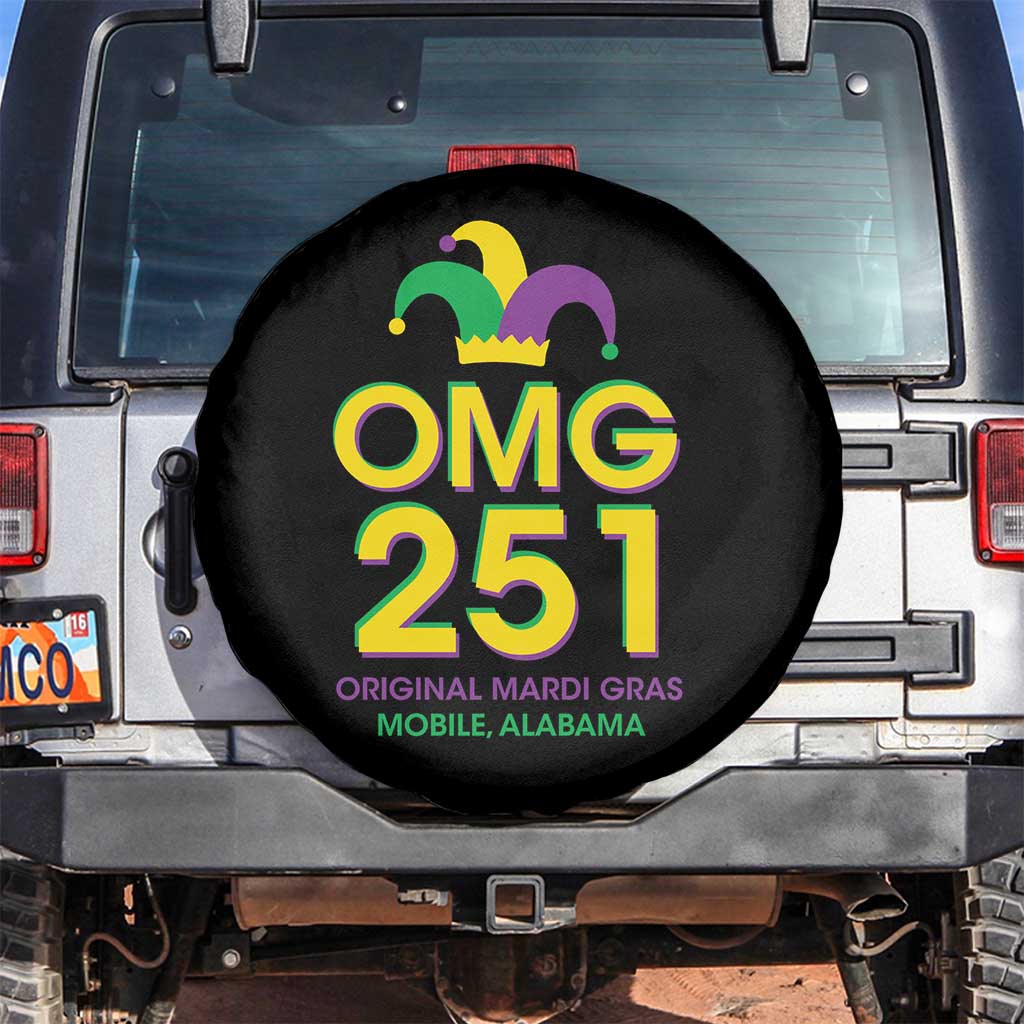 Funny Mardi Gras In Mobile Alabama Spare Tire Cover OMG 251 Original Mardi Gras Jester Hat