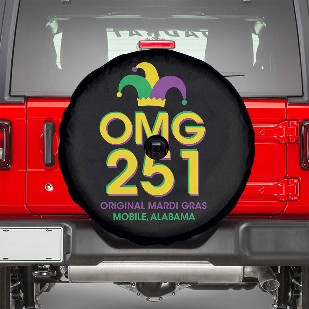 Funny Mardi Gras In Mobile Alabama Spare Tire Cover OMG 251 Original Mardi Gras Jester Hat