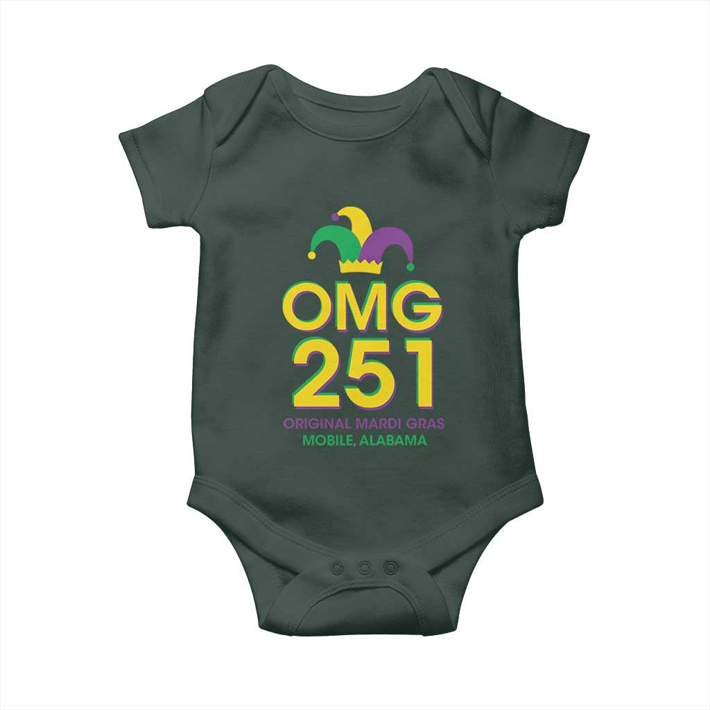 Funny Mardi Gras In Mobile Alabama Baby Onesie OMG 251 Original Mardi Gras Jester Hat