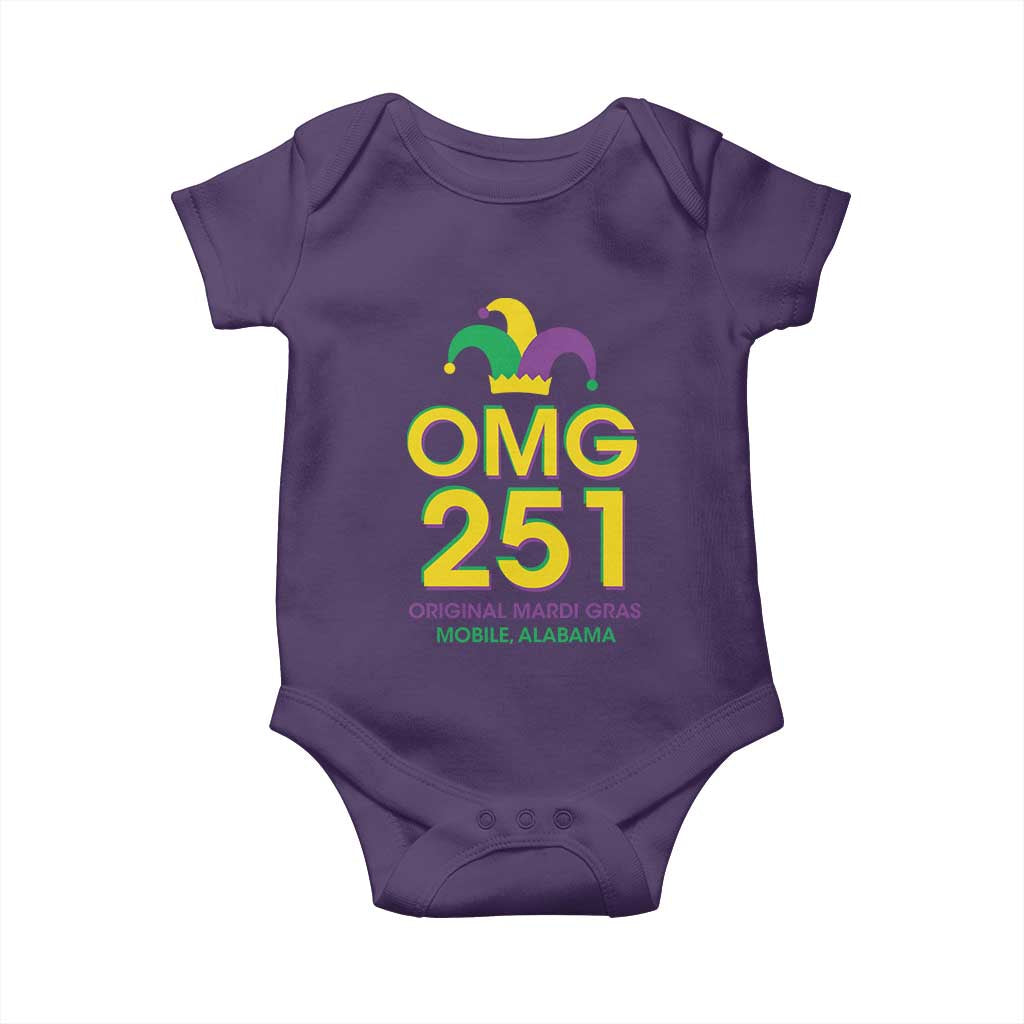 Funny Mardi Gras In Mobile Alabama Baby Onesie OMG 251 Original Mardi Gras Jester Hat