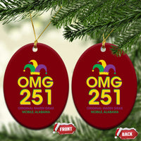Funny Mardi Gras In Mobile Alabama Ceramic Ornament OMG 251 Original Mardi Gras Jester Hat