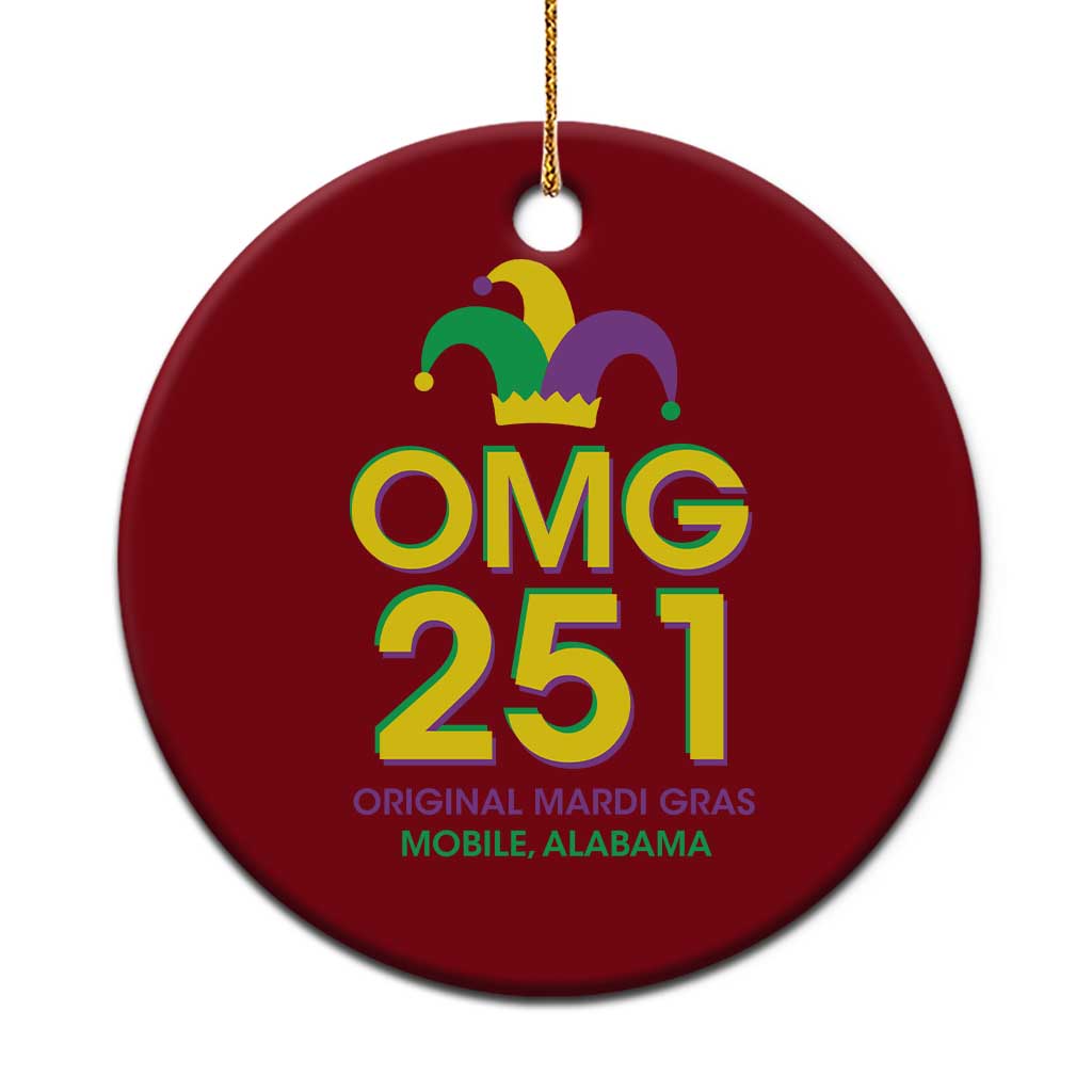 Funny Mardi Gras In Mobile Alabama Ceramic Ornament OMG 251 Original Mardi Gras Jester Hat