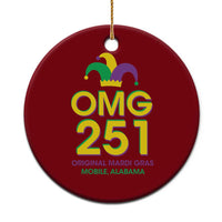 Funny Mardi Gras In Mobile Alabama Ceramic Ornament OMG 251 Original Mardi Gras Jester Hat