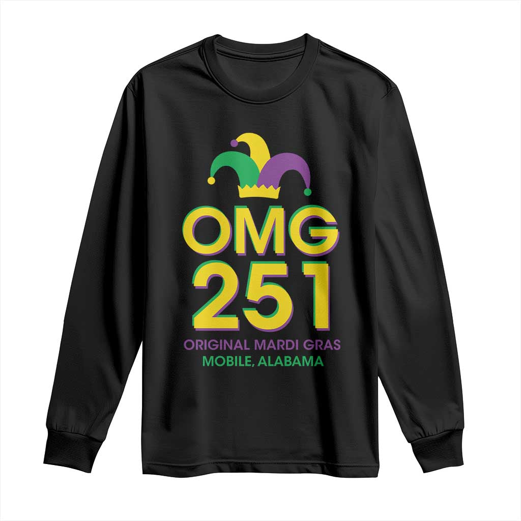 Funny Mardi Gras In Mobile Alabama Long Sleeve Shirt OMG 251 Original Mardi Gras Jester Hat
