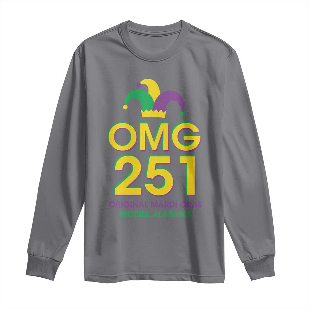 Funny Mardi Gras In Mobile Alabama Long Sleeve Shirt OMG 251 Original Mardi Gras Jester Hat