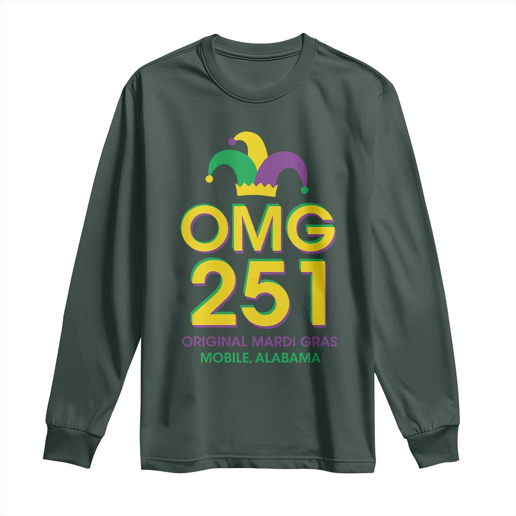 Funny Mardi Gras In Mobile Alabama Long Sleeve Shirt OMG 251 Original Mardi Gras Jester Hat