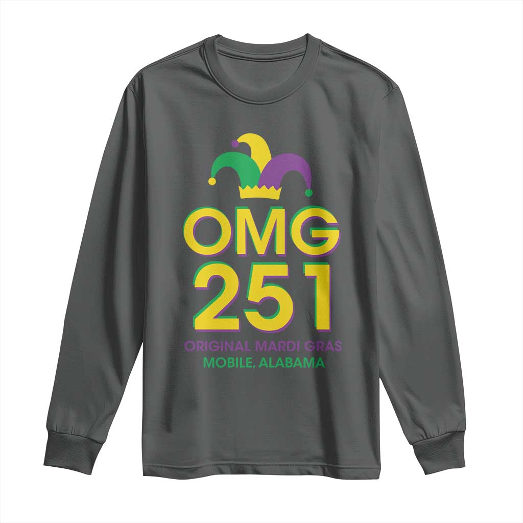 Funny Mardi Gras In Mobile Alabama Long Sleeve Shirt OMG 251 Original Mardi Gras Jester Hat