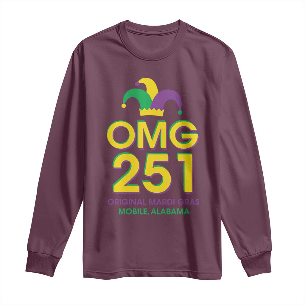 Funny Mardi Gras In Mobile Alabama Long Sleeve Shirt OMG 251 Original Mardi Gras Jester Hat