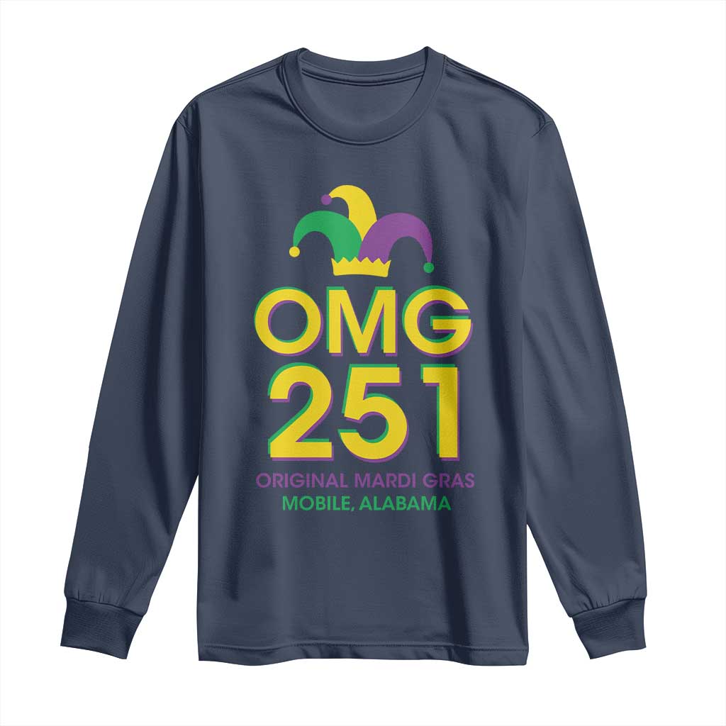 Funny Mardi Gras In Mobile Alabama Long Sleeve Shirt OMG 251 Original Mardi Gras Jester Hat