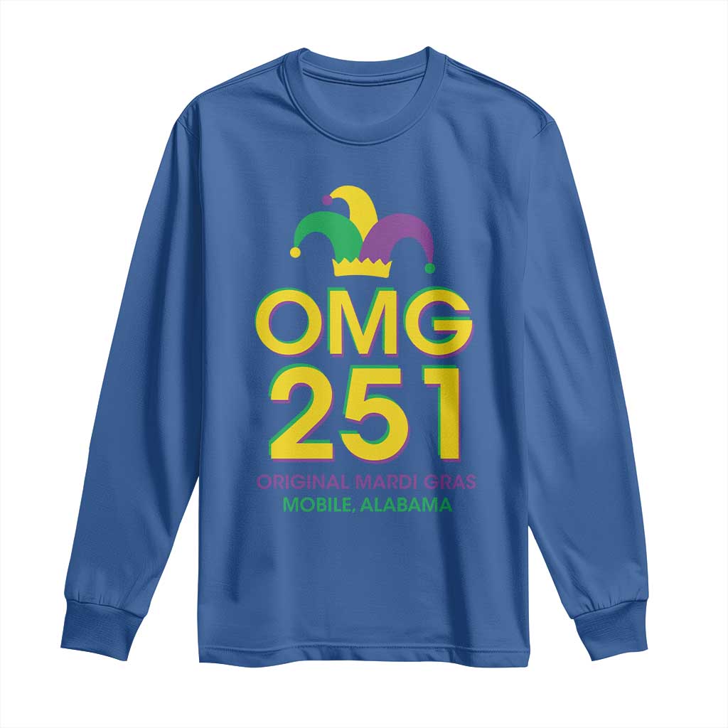 Funny Mardi Gras In Mobile Alabama Long Sleeve Shirt OMG 251 Original Mardi Gras Jester Hat