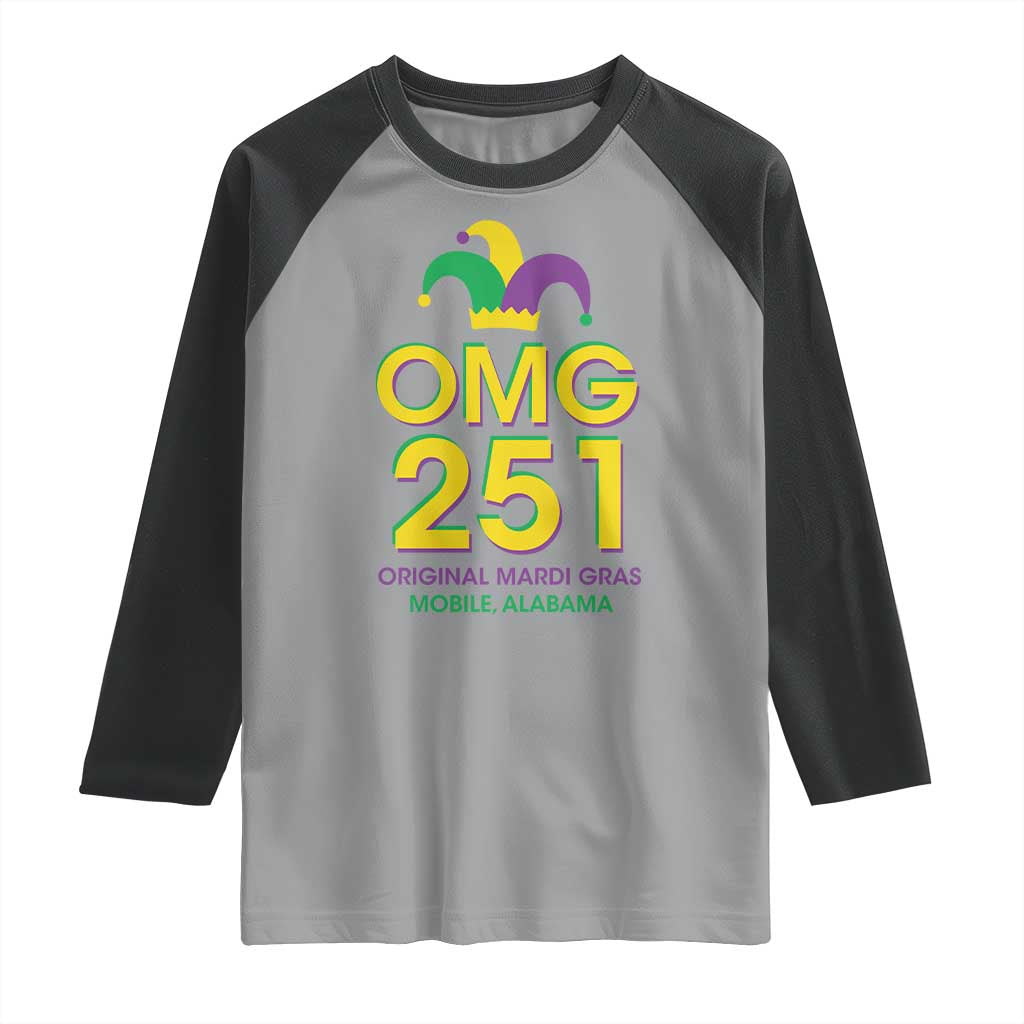 Funny Mardi Gras In Mobile Alabama Raglan Shirt OMG 251 Original Mardi Gras Jester Hat