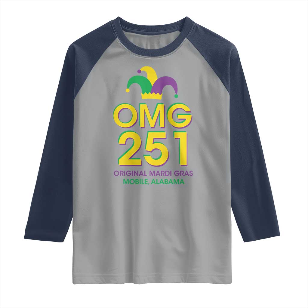 Funny Mardi Gras In Mobile Alabama Raglan Shirt OMG 251 Original Mardi Gras Jester Hat