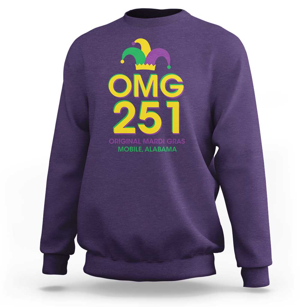 Funny Mardi Gras In Mobile Alabama Sweatshirt OMG 251 Original Mardi Gras Jester Hat