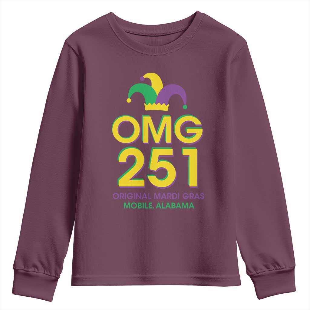 Funny Mardi Gras In Mobile Alabama Youth Sweatshirt OMG 251 Original Mardi Gras Jester Hat