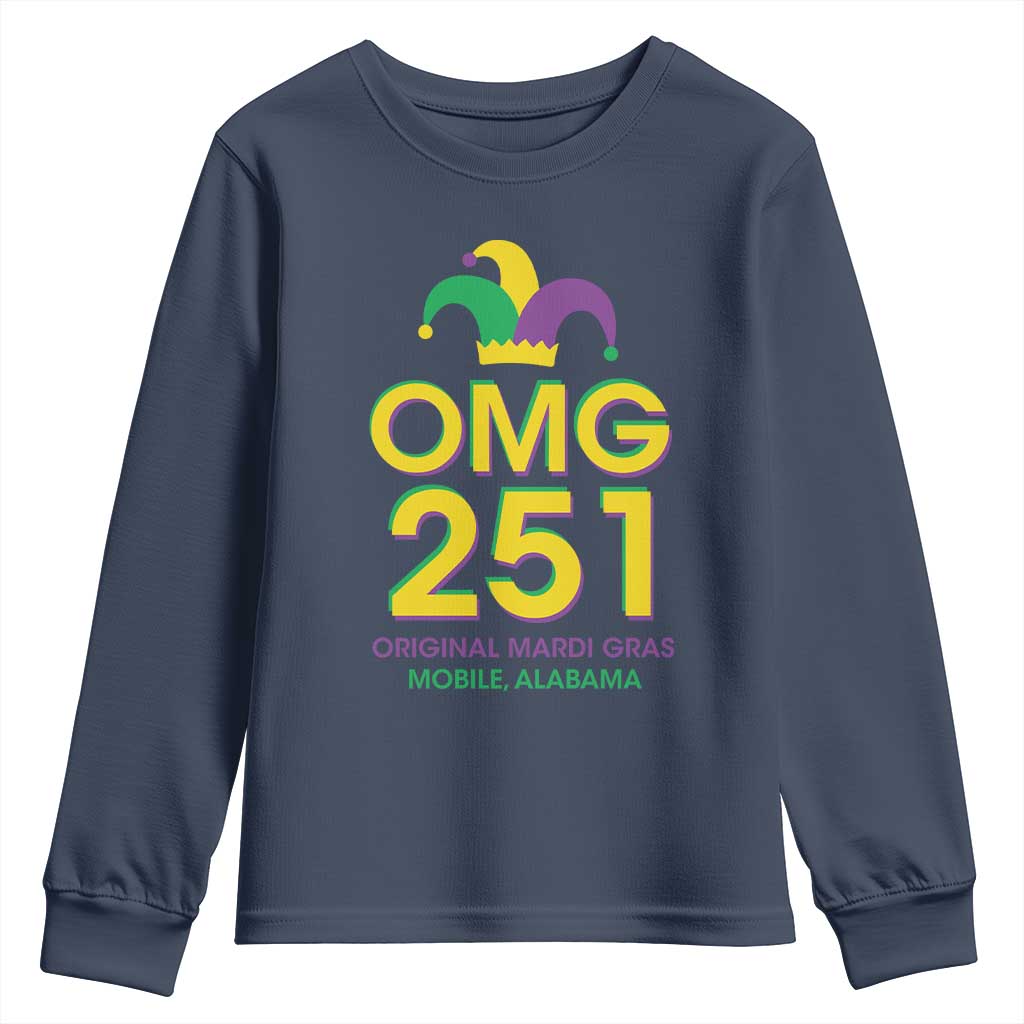 Funny Mardi Gras In Mobile Alabama Youth Sweatshirt OMG 251 Original Mardi Gras Jester Hat