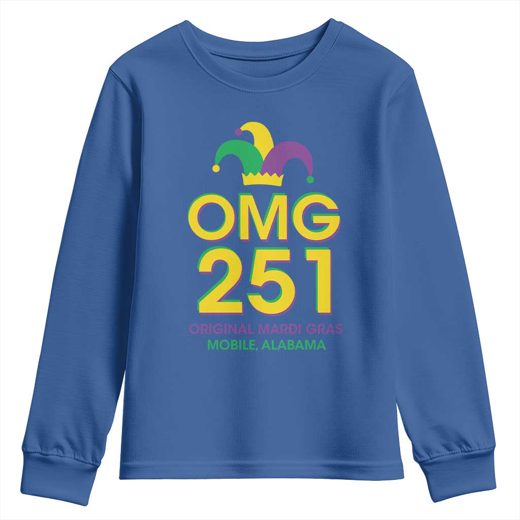 Funny Mardi Gras In Mobile Alabama Youth Sweatshirt OMG 251 Original Mardi Gras Jester Hat