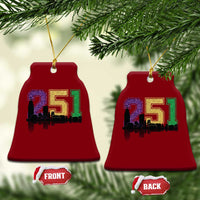 Funny Mardi Gras Mobile Alabama Ceramic Ornament 251 Skyline Area Code Glitter Print
